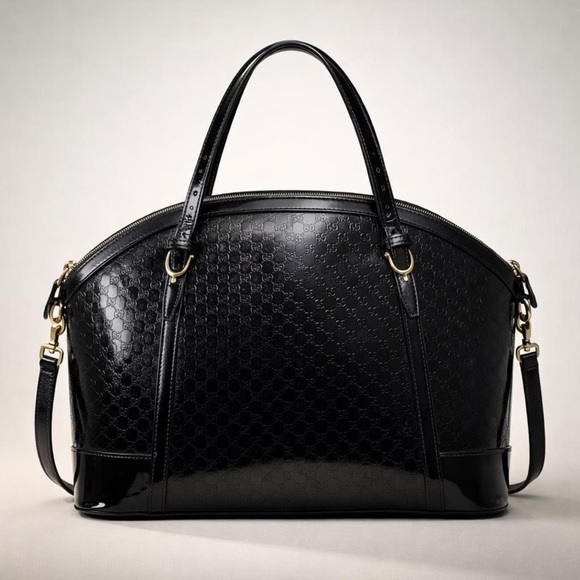 Gucci Handbags - Gucci Patent Leather Black 2 way